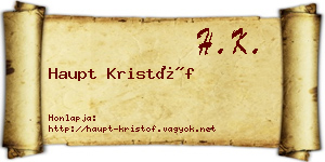 Haupt Kristóf névjegykártya