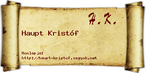 Haupt Kristóf névjegykártya